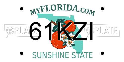 61KZI Florida License Plate