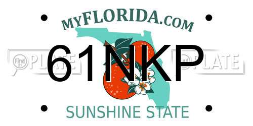 61NKP Florida License Plate