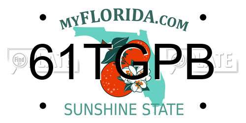 61TGPB Florida License Plate