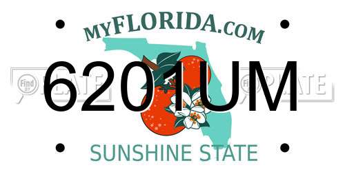 6201UM Florida License Plate
