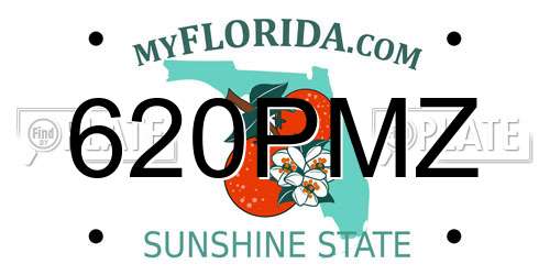 620PMZ Florida License Plate