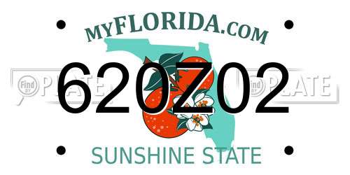 620Z02 Florida License Plate