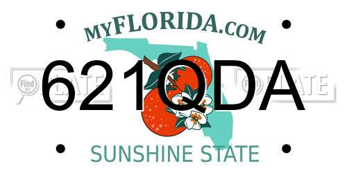 621QDA Florida License Plate