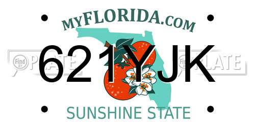 621YJK Florida License Plate