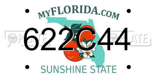 622C44 Florida License Plate