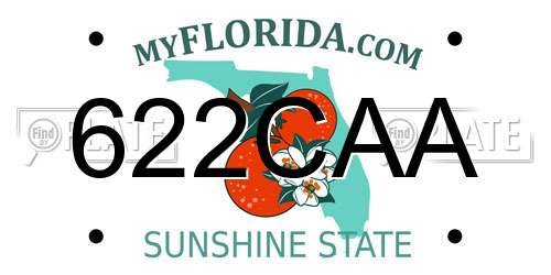 622CAA Florida License Plate