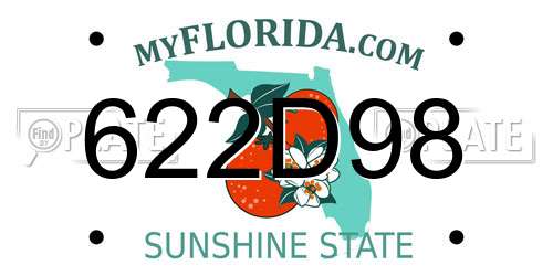 622D98 Florida License Plate
