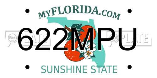622MPU Florida License Plate