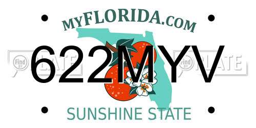 622MYV Florida License Plate