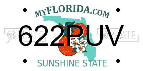 622PUV Florida License Plate