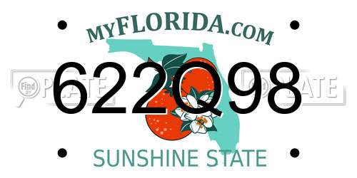 622Q98 Florida License Plate