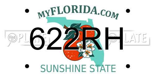 622RH Florida License Plate