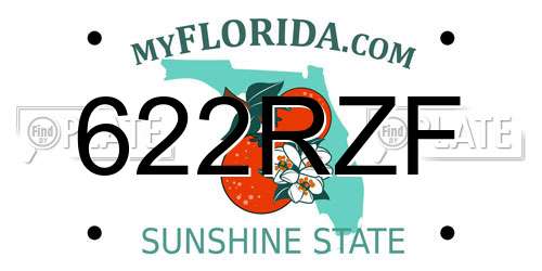622RZF Florida License Plate