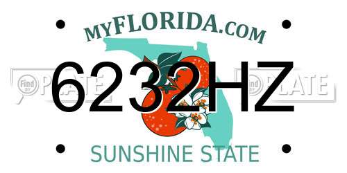 6232HZ Florida License Plate