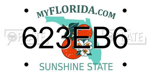 623EB6 Florida License Plate