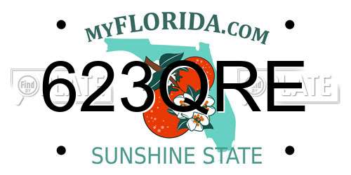 623QRE Florida License Plate