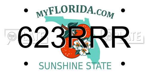 623RRR Florida License Plate