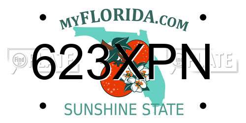 623XPN Florida License Plate