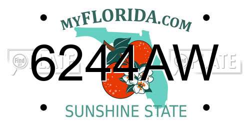 6244AW Florida License Plate