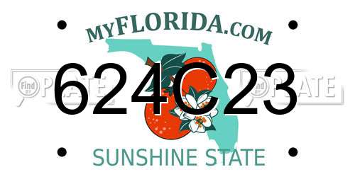 624C23 Florida License Plate