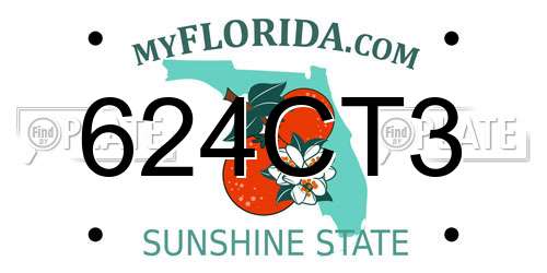 624CT3 Florida License Plate