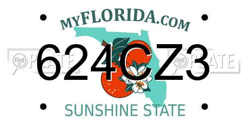 624CZ3 Florida License Plate