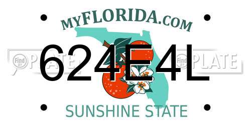 624E4L Florida License Plate