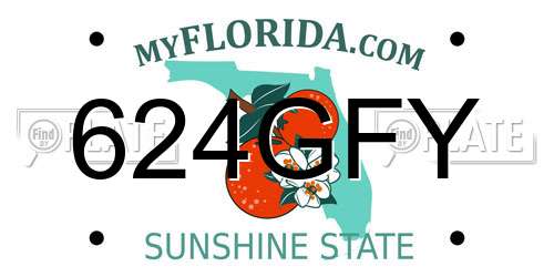 624GFY Florida License Plate