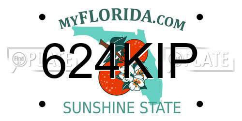 624KIP Florida License Plate