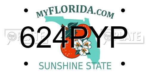 624PYP Florida License Plate