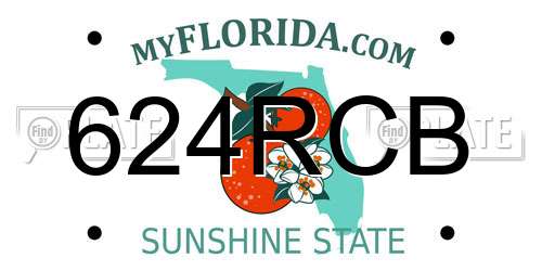 624RCB Florida License Plate