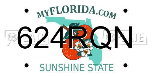 624RQN Florida License Plate