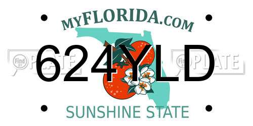 624YLD Florida License Plate