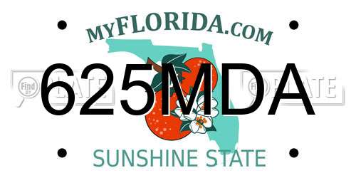 625MDA Florida License Plate