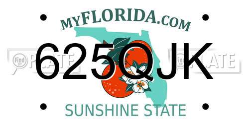 625QJK Florida License Plate