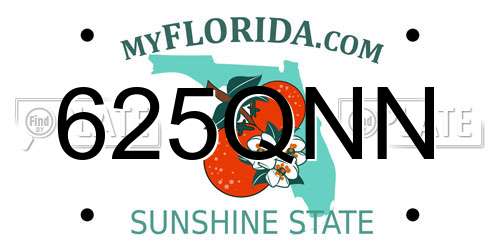 625QNN Florida License Plate