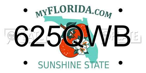 625QWB Florida License Plate