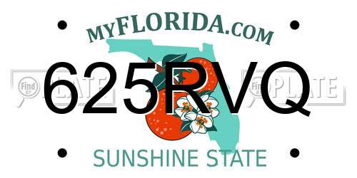 625RVQ Florida License Plate