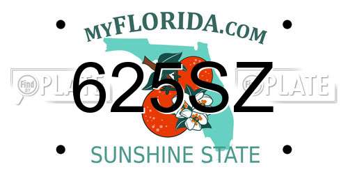 625SZ Florida License Plate