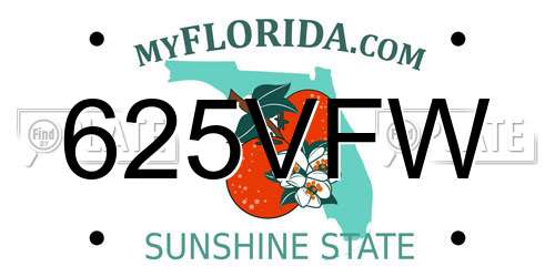 625VFW Florida License Plate