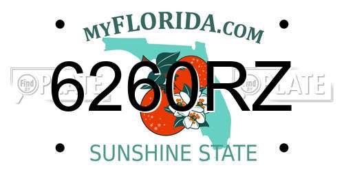 6260RZ Florida License Plate