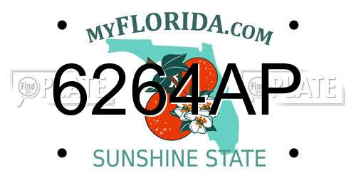 6264AP Florida License Plate