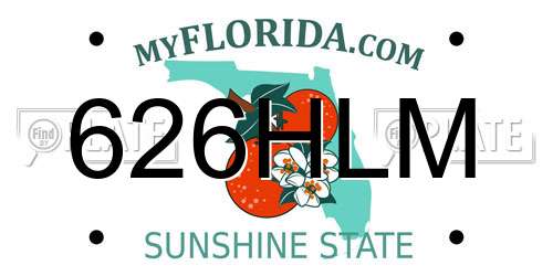626HLM Florida License Plate
