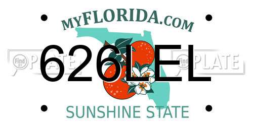 626LEL Florida License Plate
