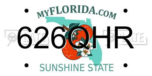 626QHR Florida License Plate