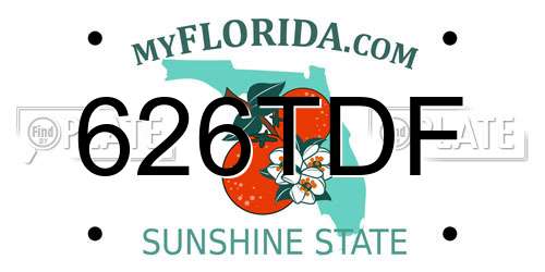 626TDF Florida License Plate