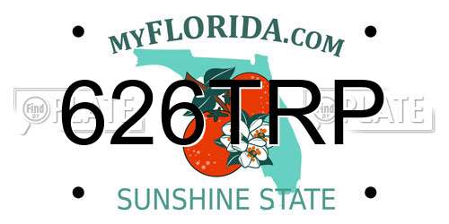626TRP Florida License Plate