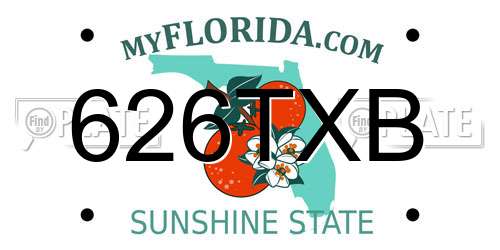 626TXB Florida License Plate