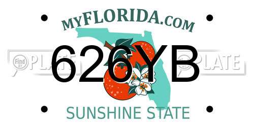 626YB Florida License Plate