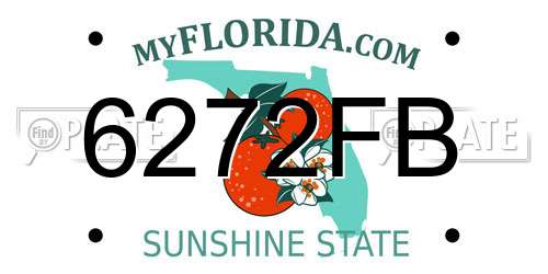 6272FB Florida License Plate